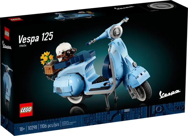 LEGO Vespa 125 - Iconic Italian Scooter Building Set - 1106 Pieces | 10298