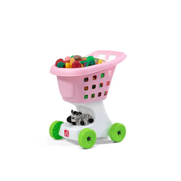 Toy Shopping Cart - Pink & Green - Kids Role-Play Grocery Trolley | CLK-291
