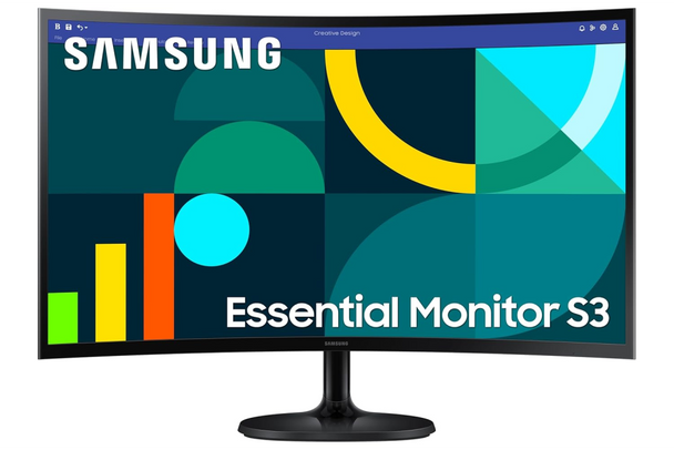 Samsung 27" S3 Curved Monitor - 1800R Curve, 100Hz Refresh, Eye Saver Mode | LS27D362GAW