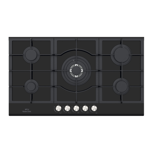 Queen Chef Built-in Gas Hob 5 burners - Glossy Black | QCHB90-5GGBS (HB)