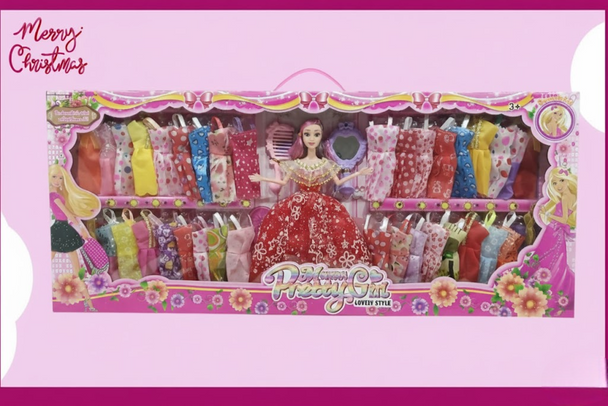 Fashion Doll Gift Set - Princess Doll with 24 Colorful Dresses & Accessories | 1880-x54