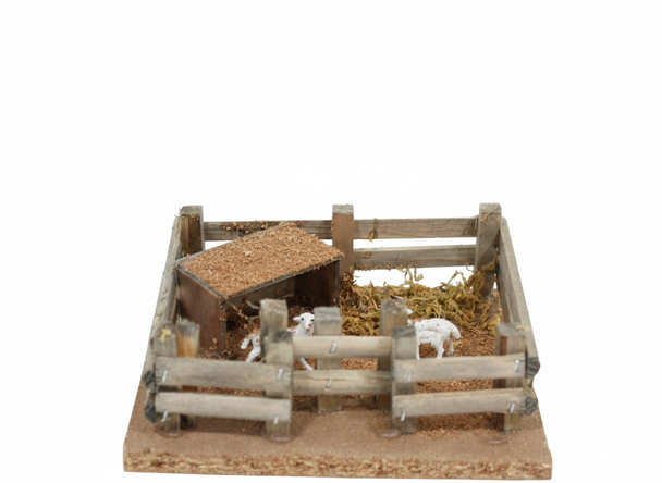 Wooden Animal Stable – Mini Nativity Fence with Shed | AUS0818