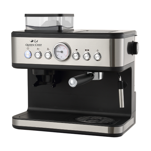 Queen Chef 1150W Espresso Maker, 1.5L, 20BAR – Plastic & Stainless Steel | QCCM-1501