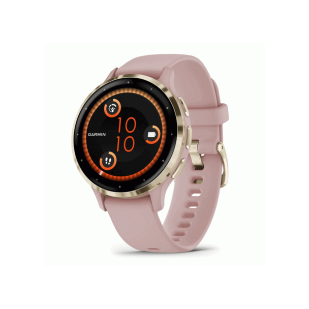 Garmin Venu 3S Smartwatch - Gold Steel Bezel with Dust Rose Case | 010-02785-03