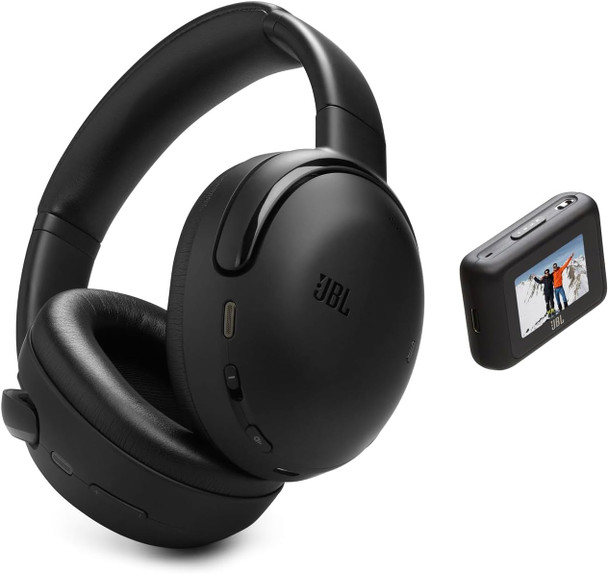 JBL Tour One M3 Smart Tx black wireless noise cancelling headphones with touchscreen audio transmitter and case