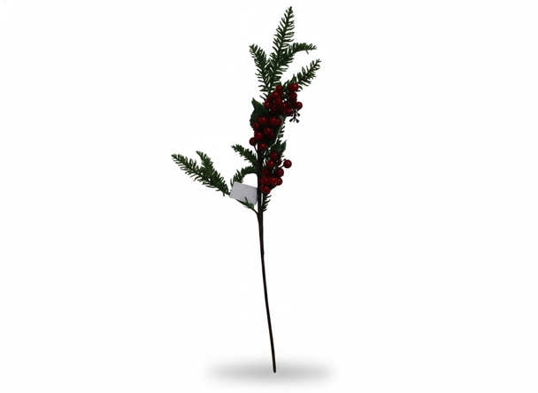 Red Christmas Berry & Pine Decorative Stem | 44299