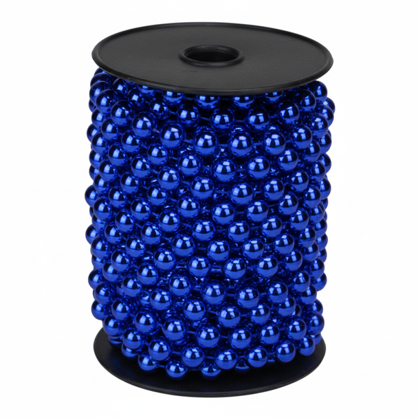 Metallic Blue Beaded Garland Spool - 12mm Beads | AR1-6M-12RA-G