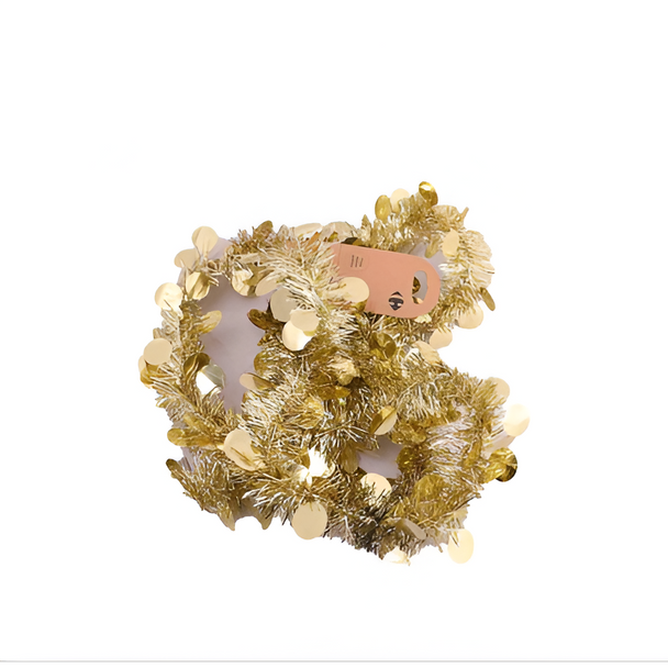 Gold Sequin & Tinsel Combination Garland - 1.85M | WOT-090