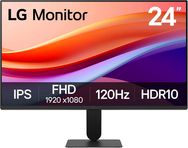 LG 24" FHD IPS 120Hz HDR10 Monitor - Slim Stand | 24U411A-B
