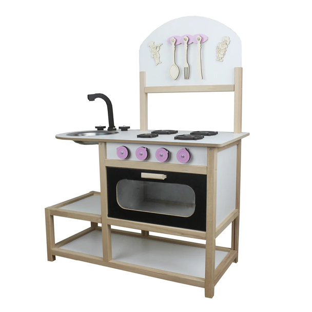 Kids Wooden Kitchen Playset with Sink & Oven | OK109764