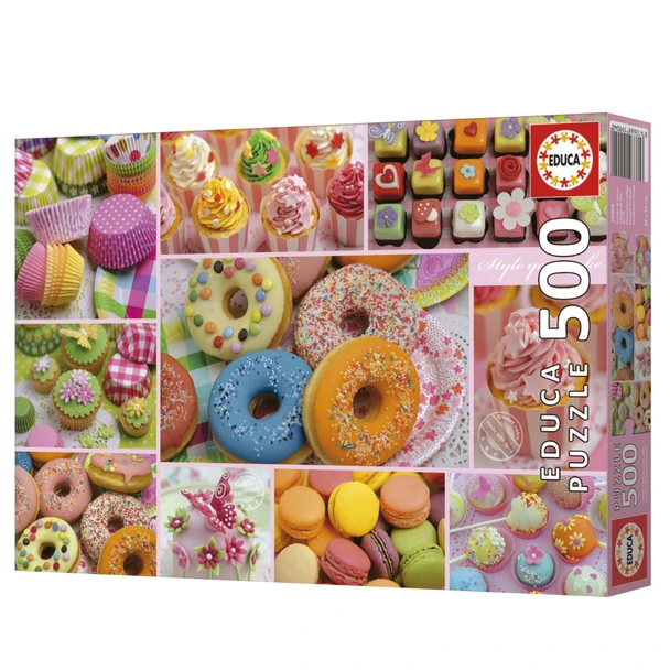 Educa 19904 - Sweet Treats Donuts & Cupcakes 500-Piece Jigsaw Puzzle | 19904