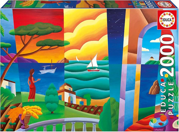 Educa 20268 – Colorful Mediterranean Landscape Art 2000-Piece Jigsaw Puzzle | 20268