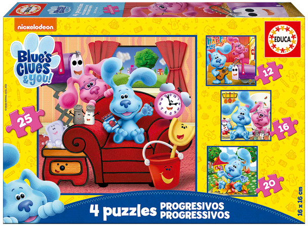 Educa Blue’s Clues & You -  4 Progressive Puzzles (12/16/20/25 pcs) | 19398