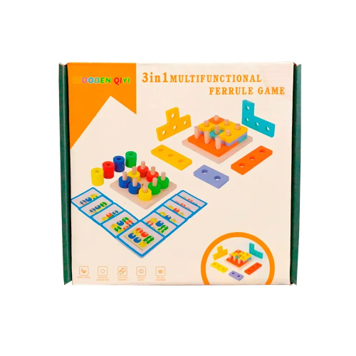 Wooden QIYI 3-in-1 Multifunctional Ferrule Game | 88-23