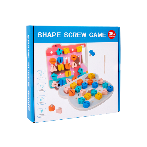 Montessori Shape Screw Game Wooden Board Toy | 420-4