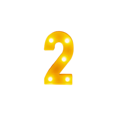 Light Marquee Sign Decor - Number Two | 352-1/2