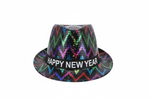 Happy New Year Party Hat – Black Sequin Edition | AL1843