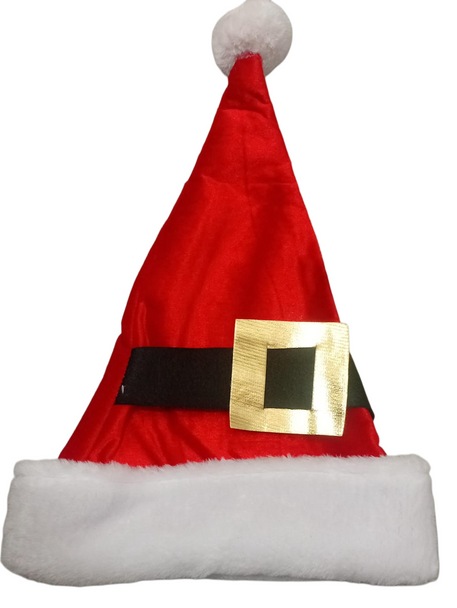 Santa Claus Christmas Hat with Belt Buckle - Red & White | AL173