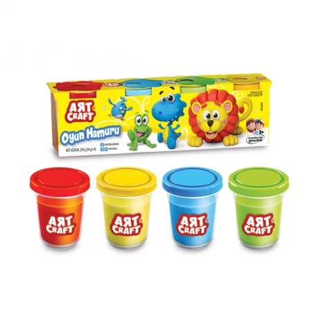 Dede Art Craft Play Dough 4 Tub Pack - Colorful Modeling Dough Set (224 g) | 03280