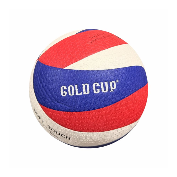 Gold Cup Volleyball for Indoor-Outdoor Size 5 White, Purple & Red