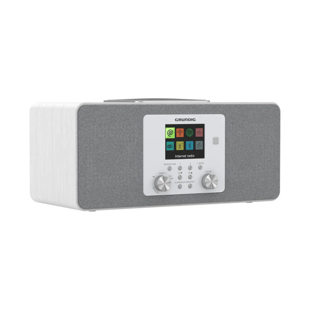 Grundig DTR 6100 2.1 DAB+ Web W All-In-One Internet and Digital FM 2.1 Radio with 28W RMS Subwoofer, USB, Spotify Connect, Alarm Function, Auto Sleep, Colour Display, White