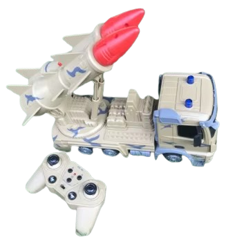 Toys RC Military Missile Truck 1:24 with Rotating Launcher, Lights & Sound - White | HT111 / HT1110