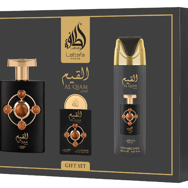 Lattafa Pride Al Qiam Gold Gift Set for Men – 3pcs