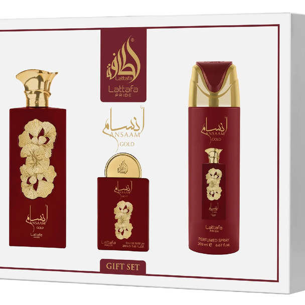 Ansaam Gold Gift Set Eau de Parfum – 3pcs – 100ml + 20ml + Body Spray