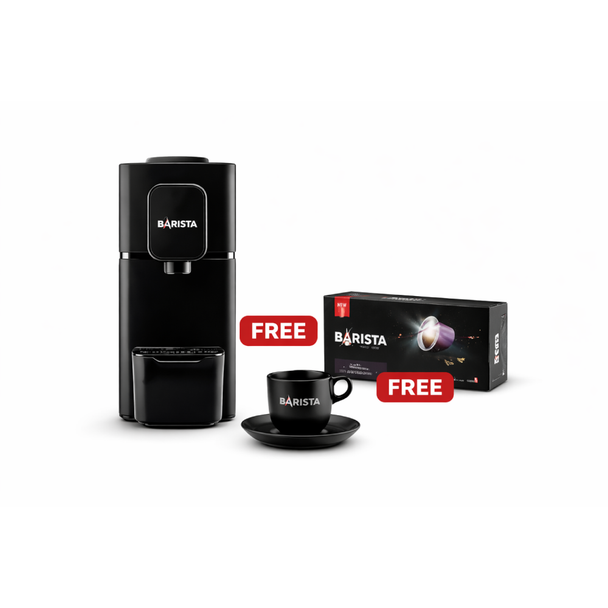 Barista The Stellar Brew - Black - FREE Astra Capsules & FREE Colpo Cup