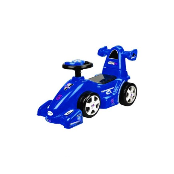 Kids Ride-On 602W Formula Sports Car with Steering Wheel and Backrest - Blue