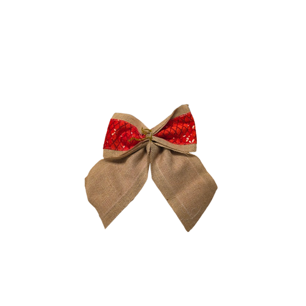 OEM Decorative Bow 23.5 × 30.5 cm - Red Sequin Christmas Bow | X26A47-2