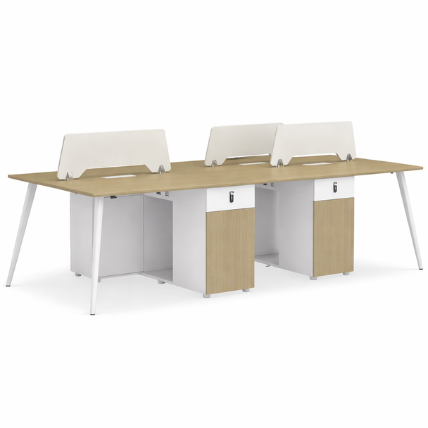 Valencia Office Furniture Workstation (4 Seats) - 2400 × D1200 × H750 mm | VL XY-D241028
