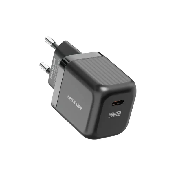 Green Lion Ultra Compact GaN Wall Charger EU Pin PD 20W C to C | GNWPDEUCTLBK