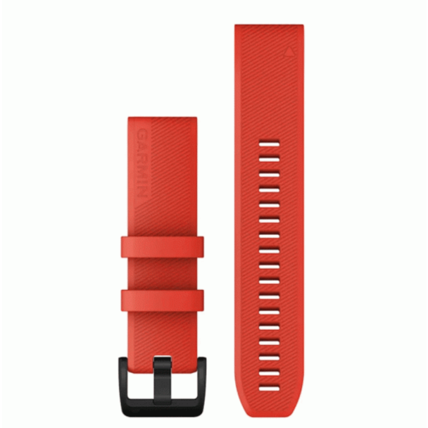 Garmin QuickFit 22 Watch Bands Laser Red With Black Stainless Steel Hardware | 010-12901-02