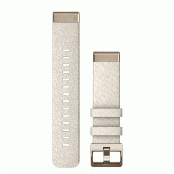 Garmin QuickFit 20 Watch Bands Cream Heathered Nylon, Cream Gold Hardware | 010-13102-07