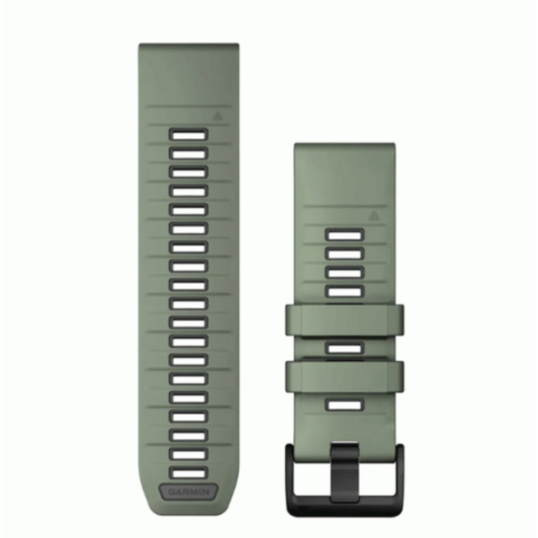 Garmin QuickFit 26 Watch Bands, Willow/Graphite Silicone | 010-13393-04