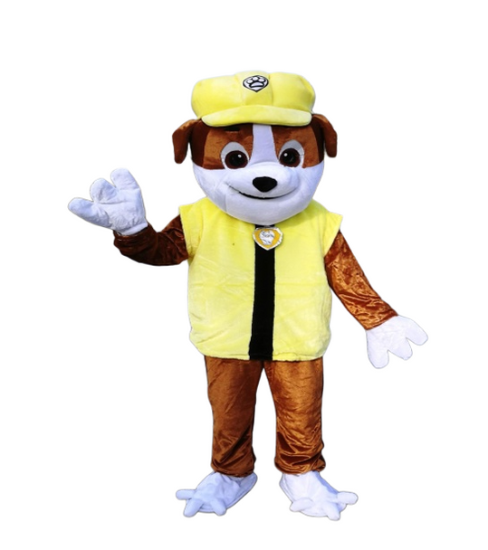 Cartoon Dog Mascot Costume - Yellow Outfit Full Body Character Suit | AL1206