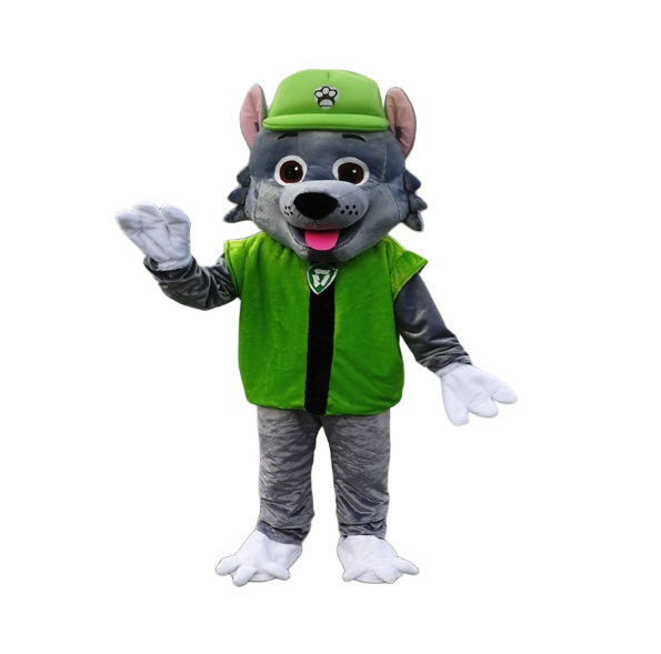 Cartoon Dog Mascot Costume - Green Outfit Full Body Character Suit | AL1206
