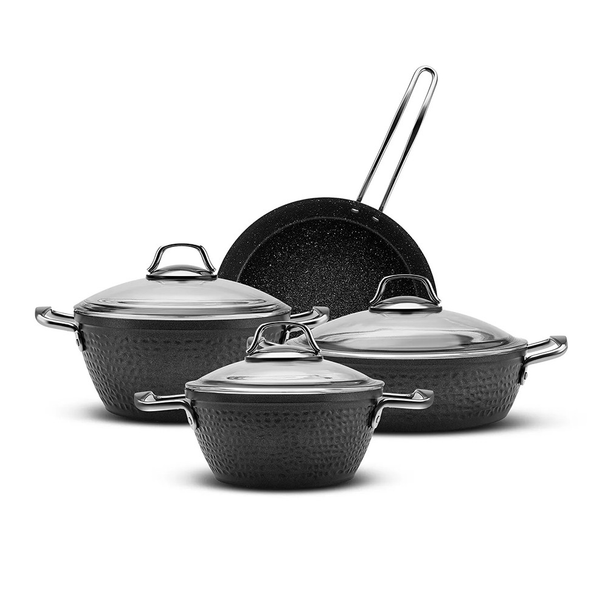 Karaca Urgup Biogranit 7-Piece Cookware Set - Black | 153.03.08.3527