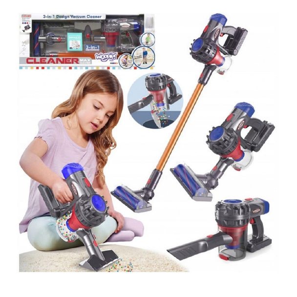 Kids 3-in-1 Vacuum Cleaner Deluxe Play Set with Accessories | 1009