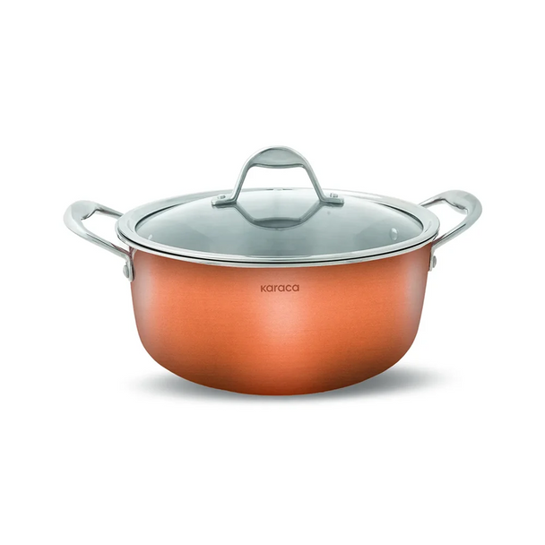 Karaca 3-Ply Powersteel 316+ Steel Induction Based Copper Pot - 24 cm, 4.6 L | 153.03.08.0568