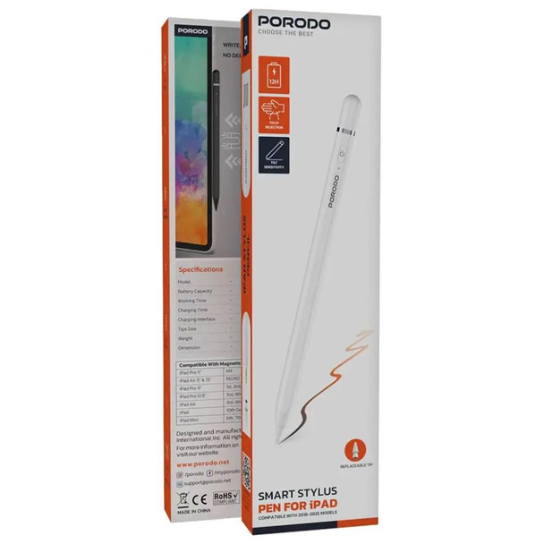 Porodo Magnetic Pen for iPad - White | PDSPP7CWH