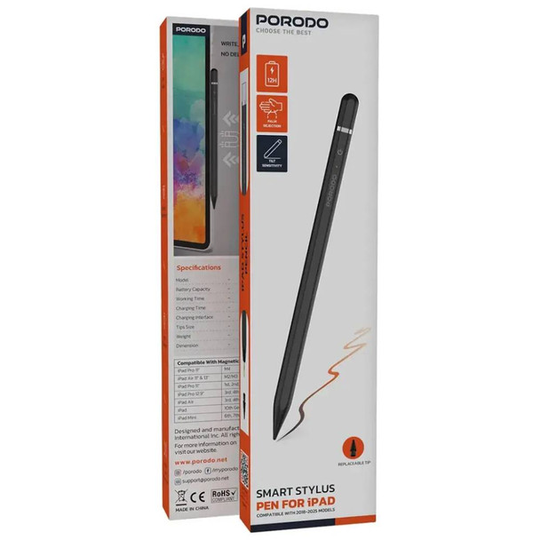 Porodo Magnetic Pen for iPad - Black | PDSPP7CBK