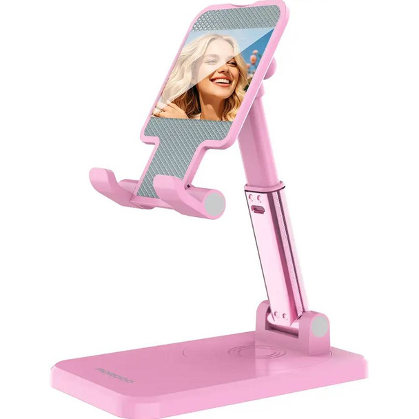 Porodo Desktop Phone & Tablet Stand with Adjustable Telescopic Rod - Pink | PDCCT19PK