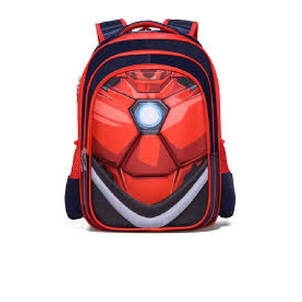 Kids Iron Man School Backpack – Red Armor Arc Reactor Design | 327-1