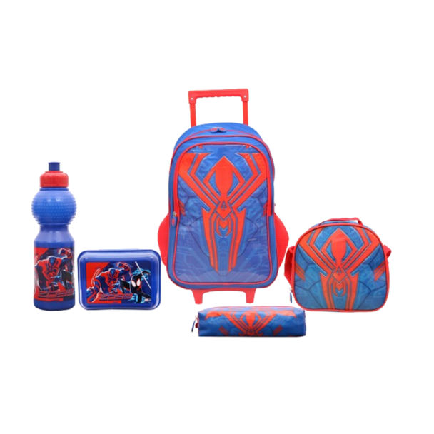Kids Trolley School Backpack Set – Spider-Man Design (5-Piece Set) | 500015