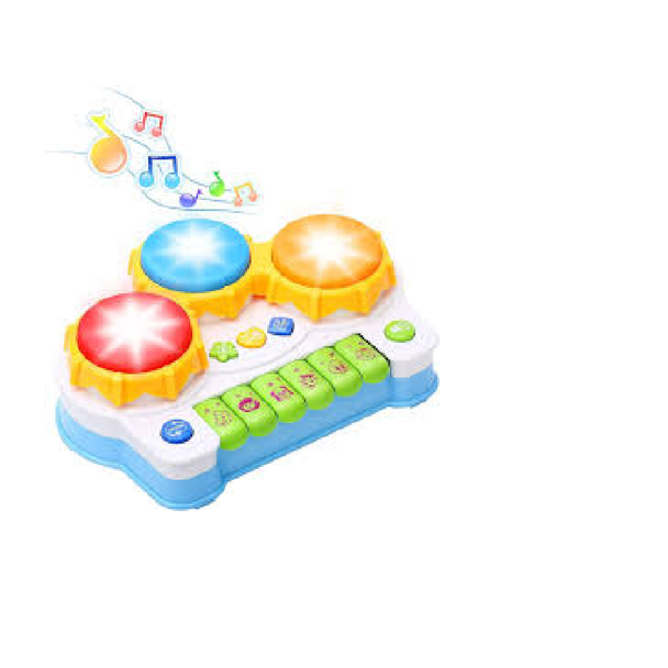 Drum & Piano Musical Learning Toy – Blue | NO-6603