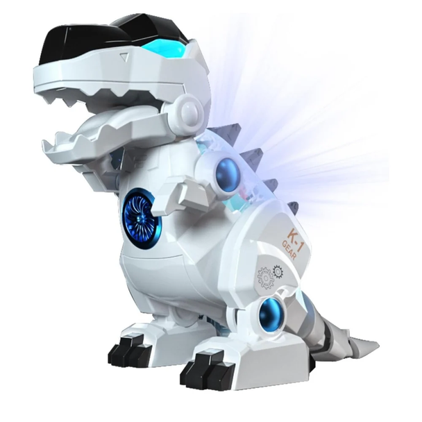 Gear Mechanical Dinosaur with Lights & Movement – White | K-1A