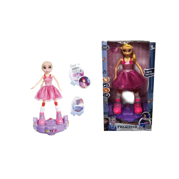 Musical Skating Girl Doll with Lights & Spray Function – Pink | 9729