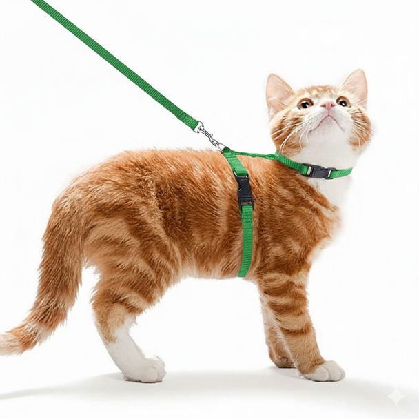 Göksum Petshop Cat Leash & Harness - Green | PET-CL-GRG01